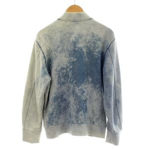 DIESEL ブリーチ加工 スウェット ジャケット MA-1 ボンバージャケット M 青 ブルー