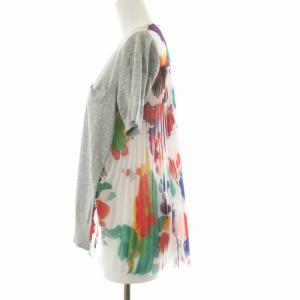 sacai 19SS バックプリーツ フラワープリント カットソー 半袖 花柄 1 グレー