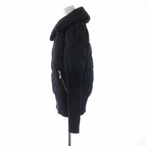 MONCLER AVERY ケープ付き ダウンジャケット ニット切替 1 黒