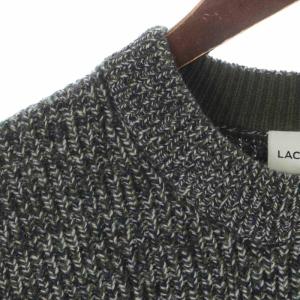 LACOSTE ニット セーター プルオーバー ウール デカワニ ワッペン 長袖 FR5 L グレー