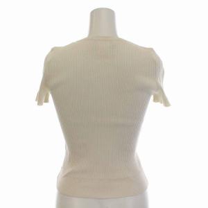 CHANEL 96P リブニット カットソー ヴィンテージ ココマーク 半袖 コットン 40 M 白 ホワイト P06575