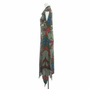 PLEATS PLEASE ISSEY MIYAKE プリーツワンピース ロング スキッパー 総柄 ノースリーブ 3 マルチカラー