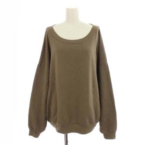 スウェット トレーナー ビッグシルエット 長袖 F 茶 ブラウン
