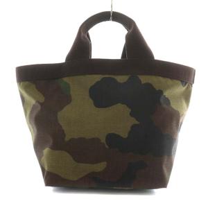 Hervé Chapelier 舟型トート M 迷彩 トートバッグ ハンドバッグ カモフラ ナイロン カーキ ブラウン