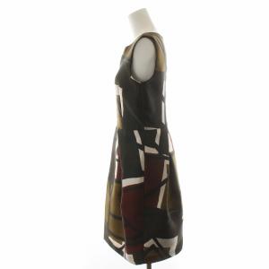 ANAYI ワンピース ノースリーブ ジップフライ ひざ丈 36 マルチカラー