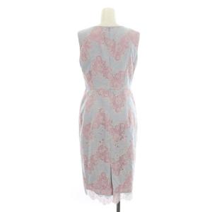 Diagram GRACE CONTINENTAL 18SS ワンピース ドレス タイト レース 花柄 ノースリーブ ひざ丈 36 水色 ピンク