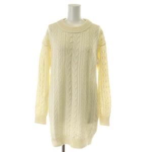 チュニック ニット セーター 長袖 モヘヤ混 XS アイボリー