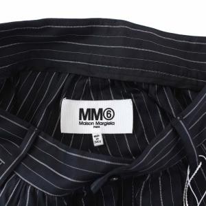 MM6 Maison Margiela ストライプ ワイドパンツ ハイウエスト 36 ブラック タグ付き