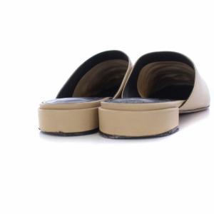 Salvatore Ferragamo ミュール サンダル ヴァラ ローヒール レザー バイカラー 7.5C ベージュ ブラック