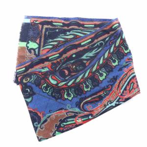 ETRO ストール ウール シルク混 総柄 マルチカラー