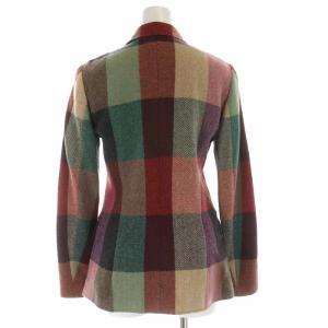 ETRO テーラードジャケット シルク混 チェック 38 赤