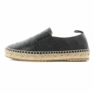 JIMMY CHOO 20AW LICHI FLAT スリッポン フラットシューズ エスパドリーユ フラット レザー ロゴ 35.5 22.5cm