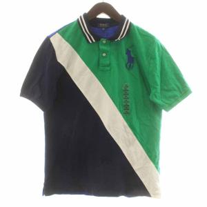 ポロシャツ カットソー 半袖 XL 紺 ネイビー マルチカラー