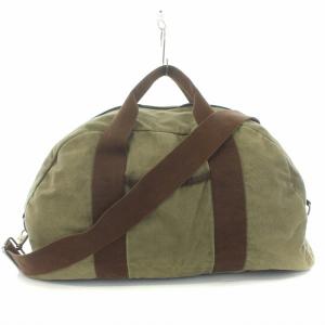 ボストンバッグ ショルダーバッグ 2way キャンバス カーキ