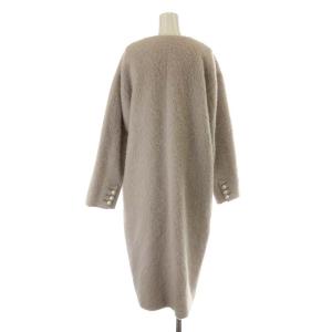 Grace Class 19AW ノーカラーコート ロング丈 モヘヤ混 アルパカ混 36 ピンク