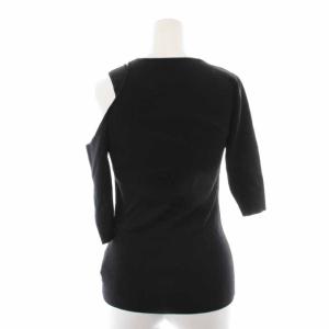 Ameri VINTAGE 19SS SLIP NECK KNIT 変形 カットソー 五分袖 黒 ブラック