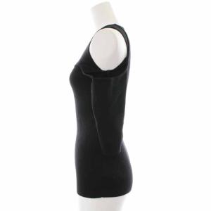 Ameri VINTAGE 19SS SLIP NECK KNIT 変形 カットソー 五分袖 黒 ブラック