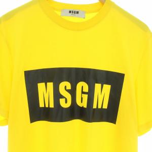 MSGM Tシャツ カットソー 半袖 ロゴ プリント S 黄色 イエロー