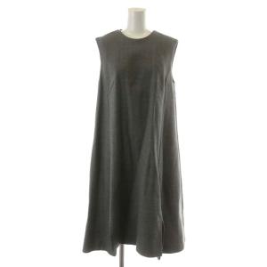 16AW ワンピース マキシ ロング ノースリーブ ウール 36 グレー