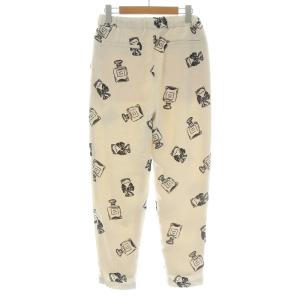 Grace Class 20AW イージーパンツ 香水柄 プリント ベロア 36 ベージュ ブラック