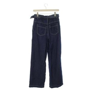 Diagram GRACE CONTINENTAL 21SS ワイドパンツ ベルト 2way デニム フルレングス 38 M 紺 ネイビー