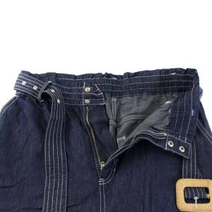 Diagram GRACE CONTINENTAL 21SS ワイドパンツ ベルト 2way デニム フルレングス 38 M 紺 ネイビー