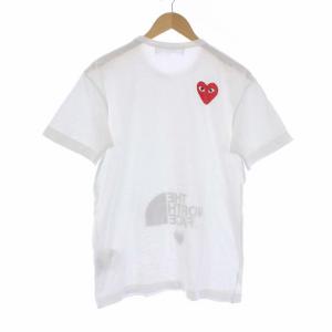 PLAY Comme des Garçons THE NORTH FACE AD2020 半袖 Tシャツ カットソー ロゴプリント L 白 ホワイト AE-T202