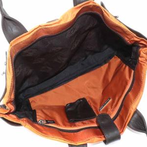 Orobianco ALCADIA トートバッグ ハンドバッグ ナイロン レザー オレンジ ブラウン