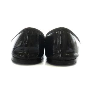 Repetto バレエシューズ フラットシューズ リボン エナメル 22.5cm 黒 ブラック