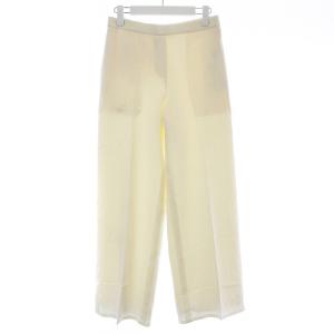 21AW ワイドパンツ イージーパンツ スラックス センタープレス ウール混 S ホワイト