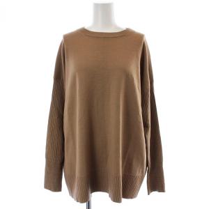 21AW リブニット カットソー 長袖 クルーネック ウール S ブラウン