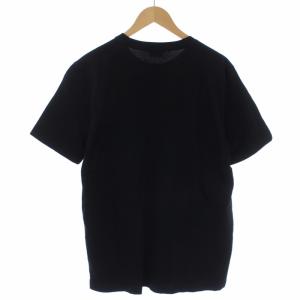 DIESEL Tシャツ カットソー 半袖 クルーネック ロゴ プリント M 黒 ブラック 黄 イエロー