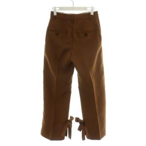Spick&Span 22SS バックサテン裾リボンパンツ スラックス 36 S 茶 ブラウン 22030200706010