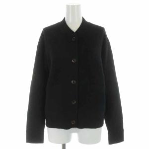 19AW DRY WOOL RIB ニットカーディガン ウール ポケット 長袖 2 ブラック