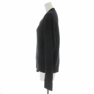 MHL. 19AW DRY WOOL RIB ニットカーディガン ウール ポケット 長袖 2 ブラック