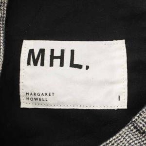MHL. ワイドパンツ ジップフライ 千鳥柄 リネン混 1 グレー
