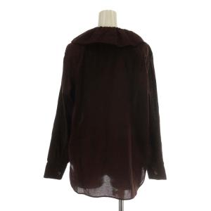 MARGARET HOWELL 21SS ブラウス シャツ 長袖 コットン 1 S 茶 ブラウン