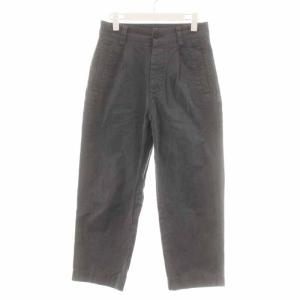 パンツ ボタンフライ ストライプ ウール混 1 グレー