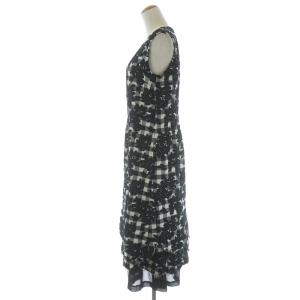 robe de chambre COMME des GARCONS AD2003 フレアワンピース ジャンパースカート ノースリーブ ベロア チェック 花柄 黒