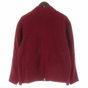 dunhill ジャケット ハイネック ウール カシミヤ混 パンチング 切替 M 赤 レッド