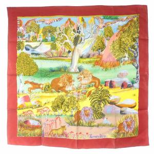 カレ90 ヌバ マウンテン NUBA MOUNTAIN スカーフ シルク アニマル柄 マルチカラー