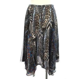 DIESEL スカート ロング アニマル柄 薄手 XXS グレー
