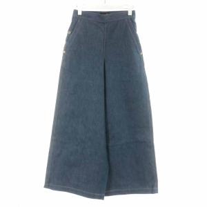 デニムパンツ ジーンズ ワイドパンツ ロング 36 ブルー