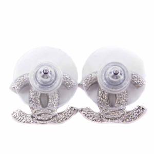 CHANEL F18V ピアス ココマーク ラインストーン シルバー