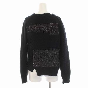 JUNYA WATANABE AD2014 セーター ニット 異素材切替 変形 スパンコール 長袖