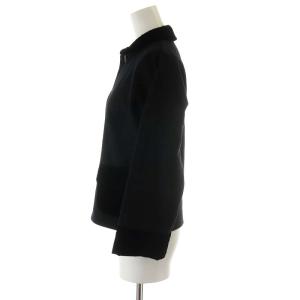 Tao ジャケット ラウンドカラー 中綿 ベロア切替 ブラック