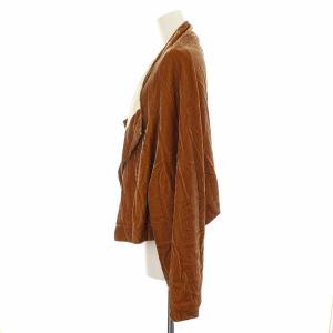 COMME des GARCONS ヴィンテージ AD1996 ノーカラーベロア ジャケット トッパー ショート M ブラウン