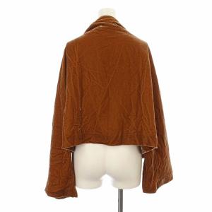 COMME des GARCONS ヴィンテージ AD1996 ノーカラーベロア ジャケット トッパー ショート M ブラウン