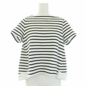 sacai luck カットソー 半袖 ボーダー 2 M 白 ホワイト 紺 ネイビー
