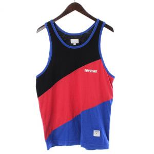 13SS タンクトップ カットソー ロゴ S ブルー ブラック レッド